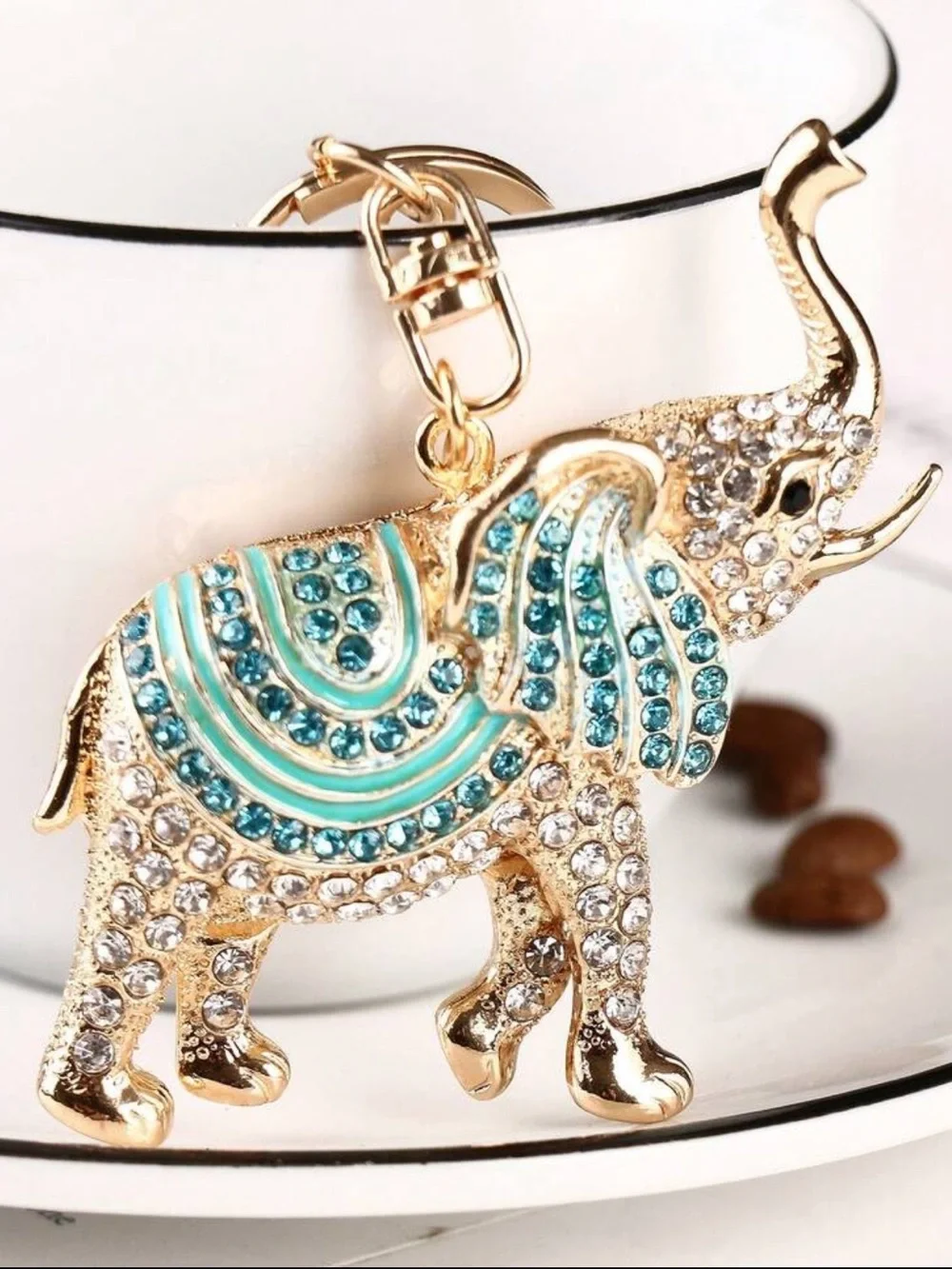 Crystal Elephant Keychain/Bag Charm • Pink or Green • Pick One